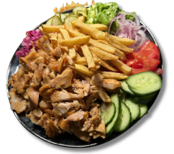 Shaorma de pui la farfurie